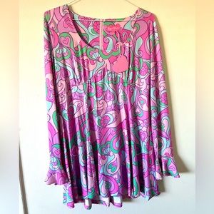 Groovy Flowy Mini Dress 70s Vibes XXL
